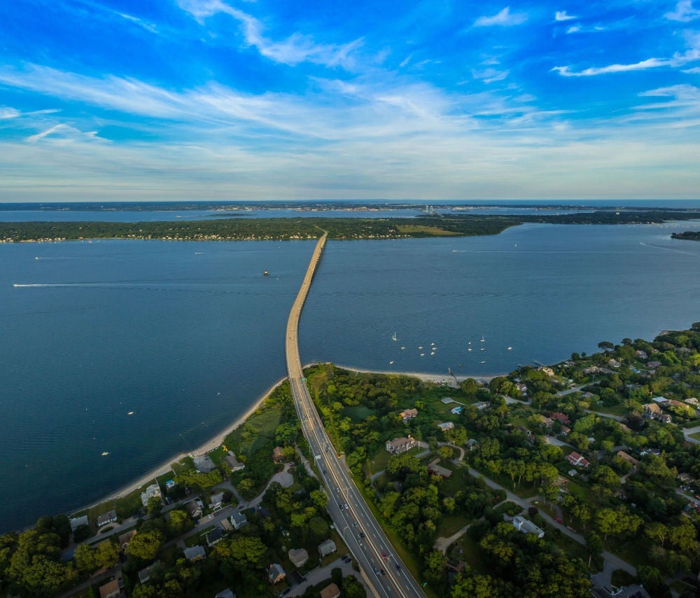 Aerial photograph of Narragansett Bay