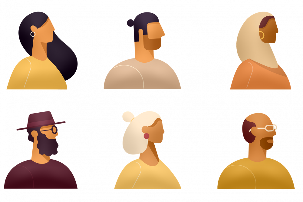 icon images of 6 diverse profiles