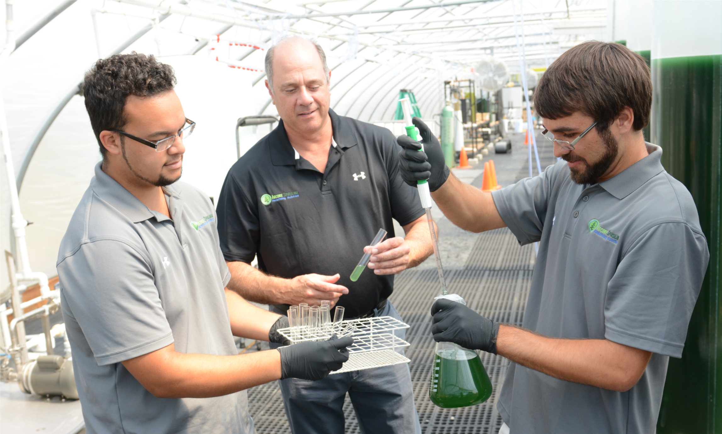 Students working on an experiment 