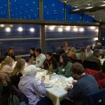 URI students, faculty, administrators, and staff enjoy the seven-course dining experience.