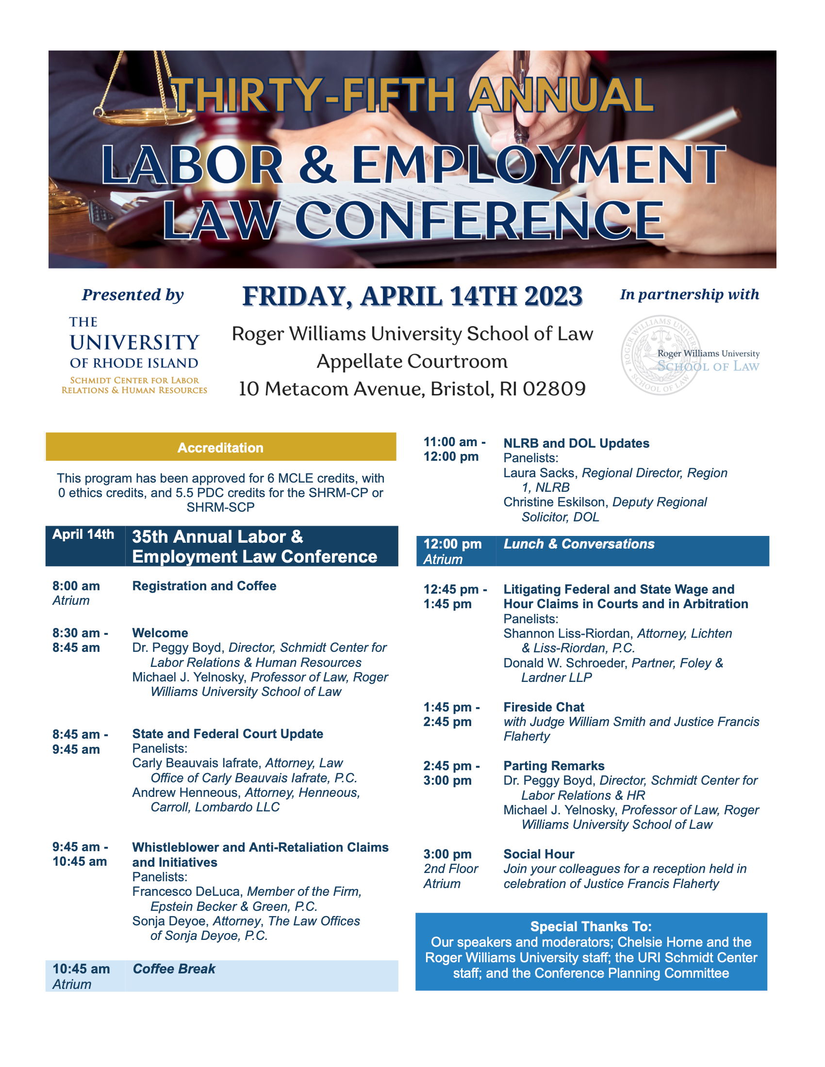 Labor and Employment Law Conference College of Business