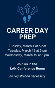 Career Day Prep with dates on 