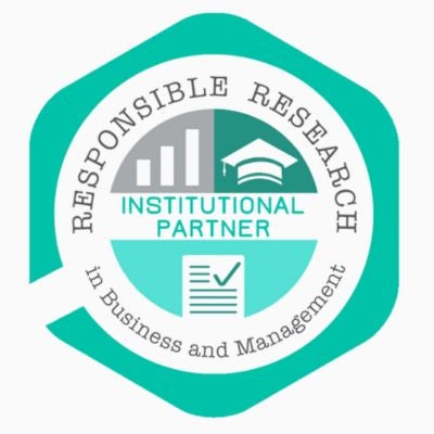 seal that reads "responsible research in Business and Management Institutional Partner"