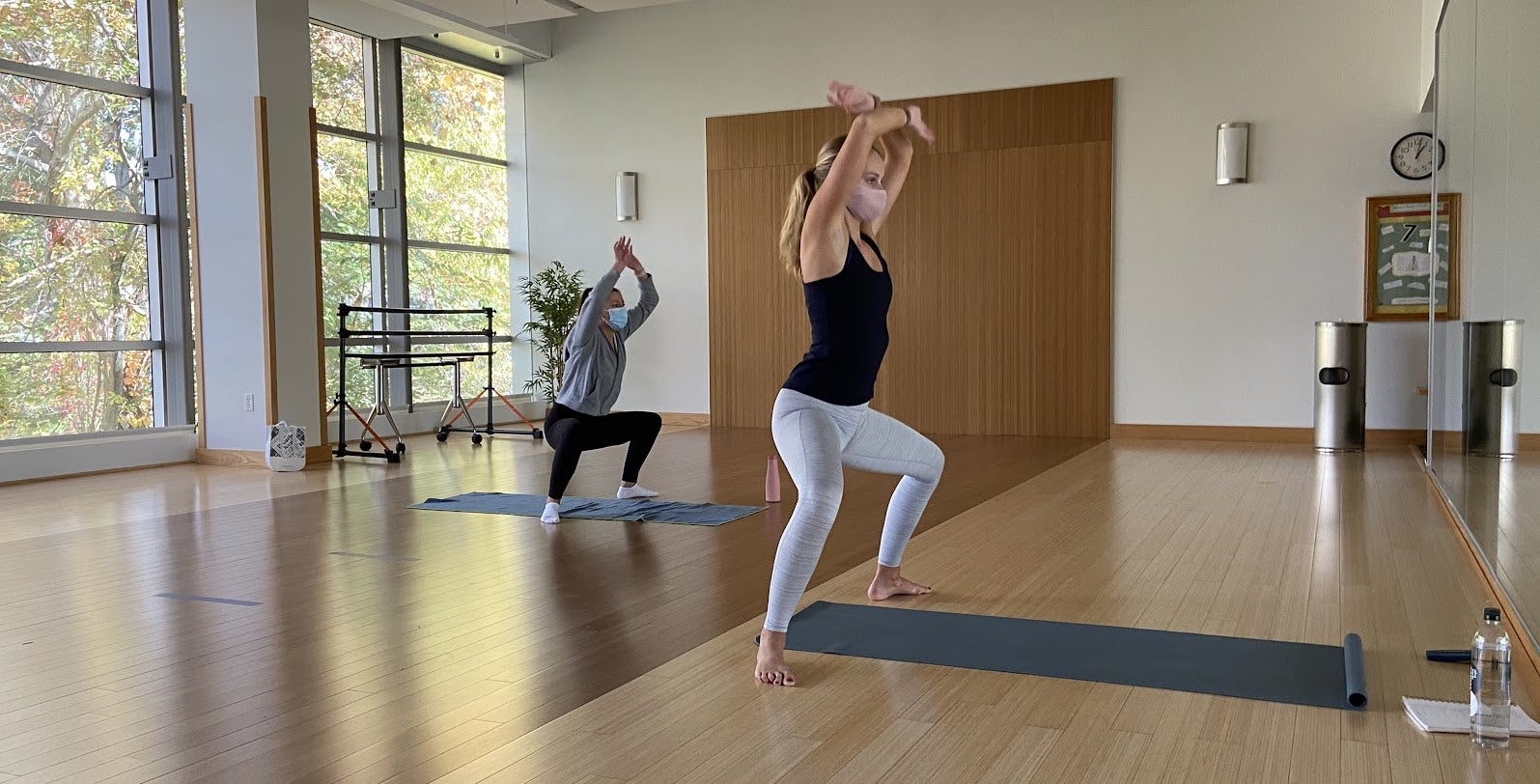 woman exercising in a studio