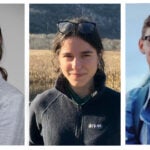 URI's three recipients of the 2023 Goldwater Scholarships: Camila Cersosimo, a chemical engineering major; Morgan Prior, a major in mathematical sciences and business; and Aidan Kindopp, a dual chemical engineering and French major in his fourth year as part of URI’s five-year International Engineering Program.