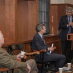 NSF Director Sethuraman Panchanathan and U.S. Sen. Jack Reed at a URI event to discuss research priorities and meet with student and academic leaders.
