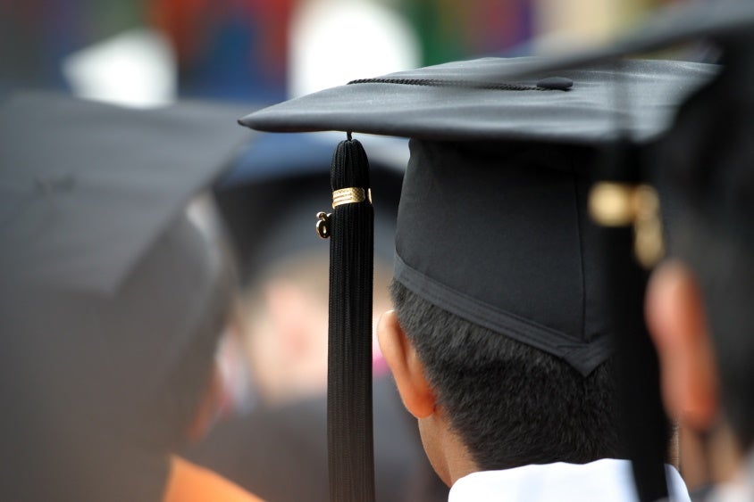 Picture of Standing in line for Graduation