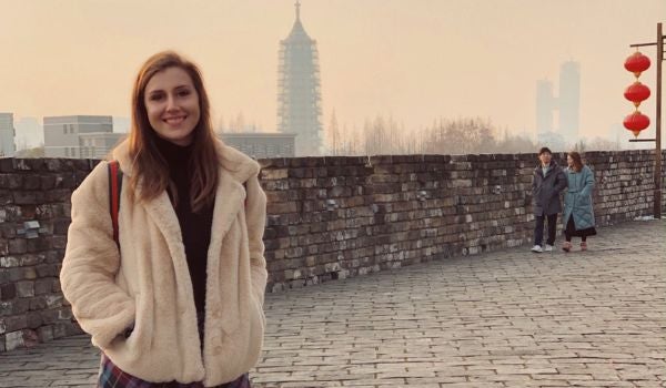 Emily Hadfield in China during her Capstone year