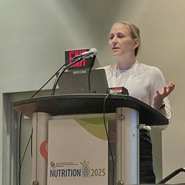 Alexandra Larcom at the podium at Nutrition 2025