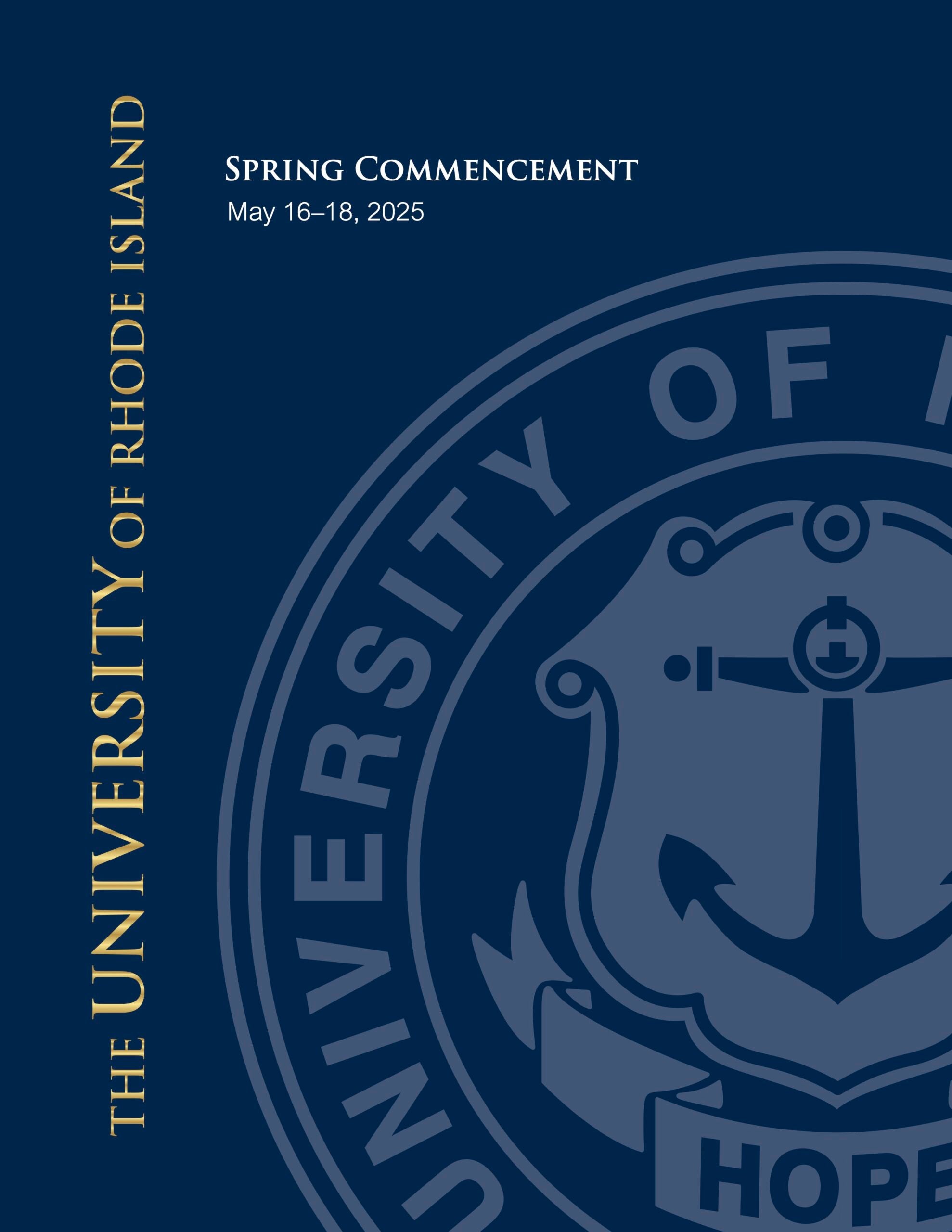 cover art for the URI Spring 2025 Commencement program