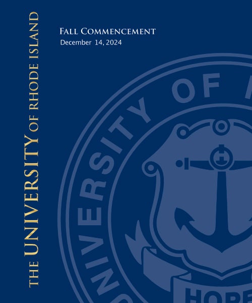 cover art for the URI Fall 2024 Commencement program