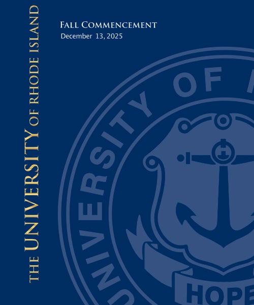 cover art for the URI Fall 2025 Commencement program