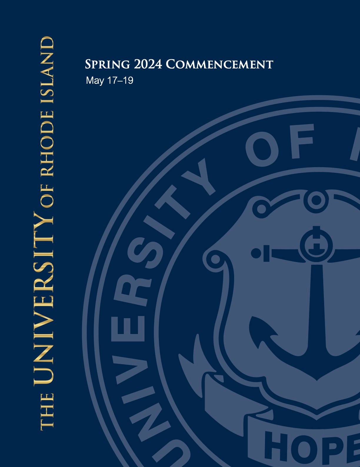 cover art for the URI Spring 2024 Commencement program