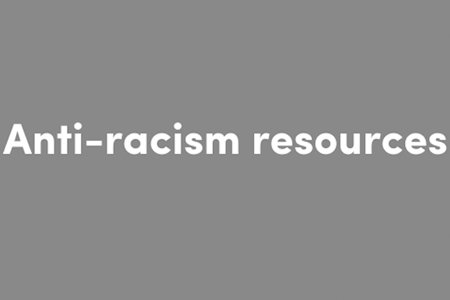 White text, Anti-racism resources.