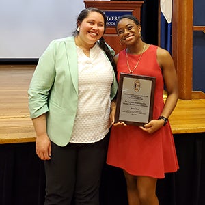 Amoy Scott (right) pictured with Sarah Brown, Assistant Professor of Computer Science