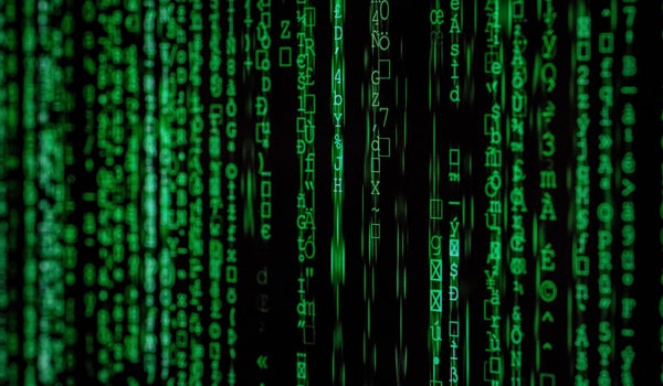 A graphic showing a stream of data