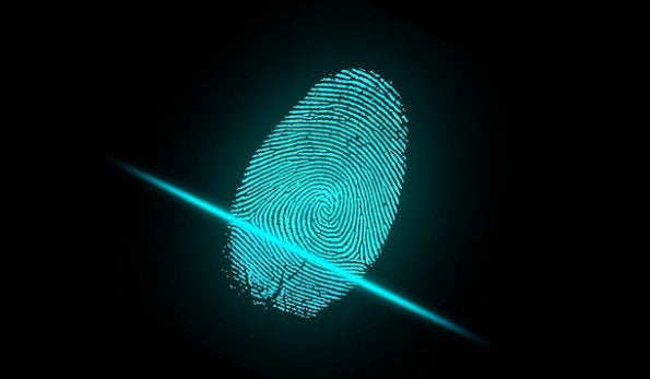 A digital scan of a fingerprint