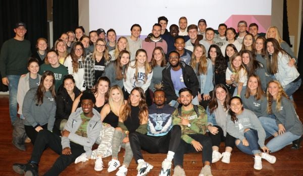 a group of greek life students at fundraising week