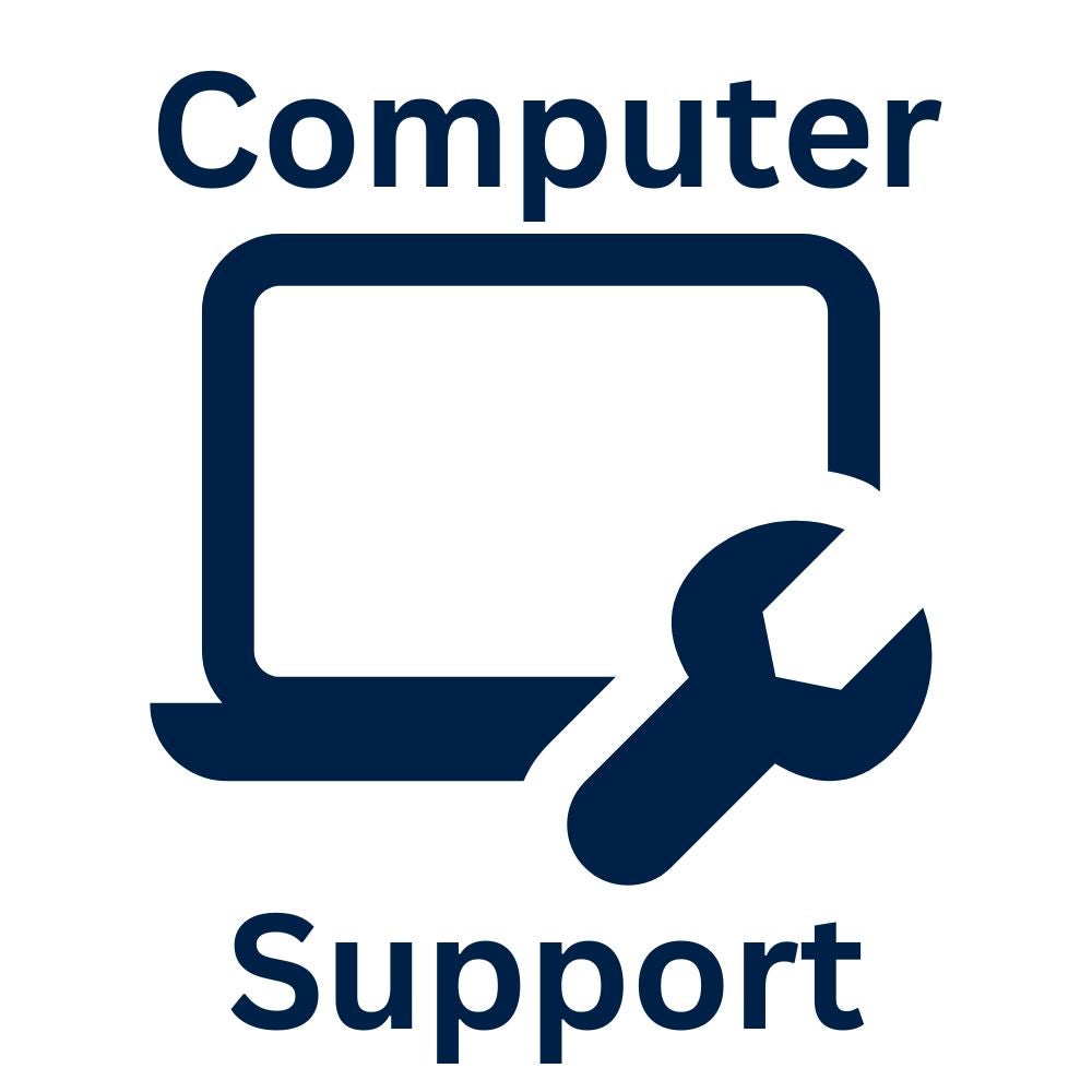 Computer Support with Computer and Wrench Graphic