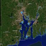 a map of rhode island visualizing sea-level rise