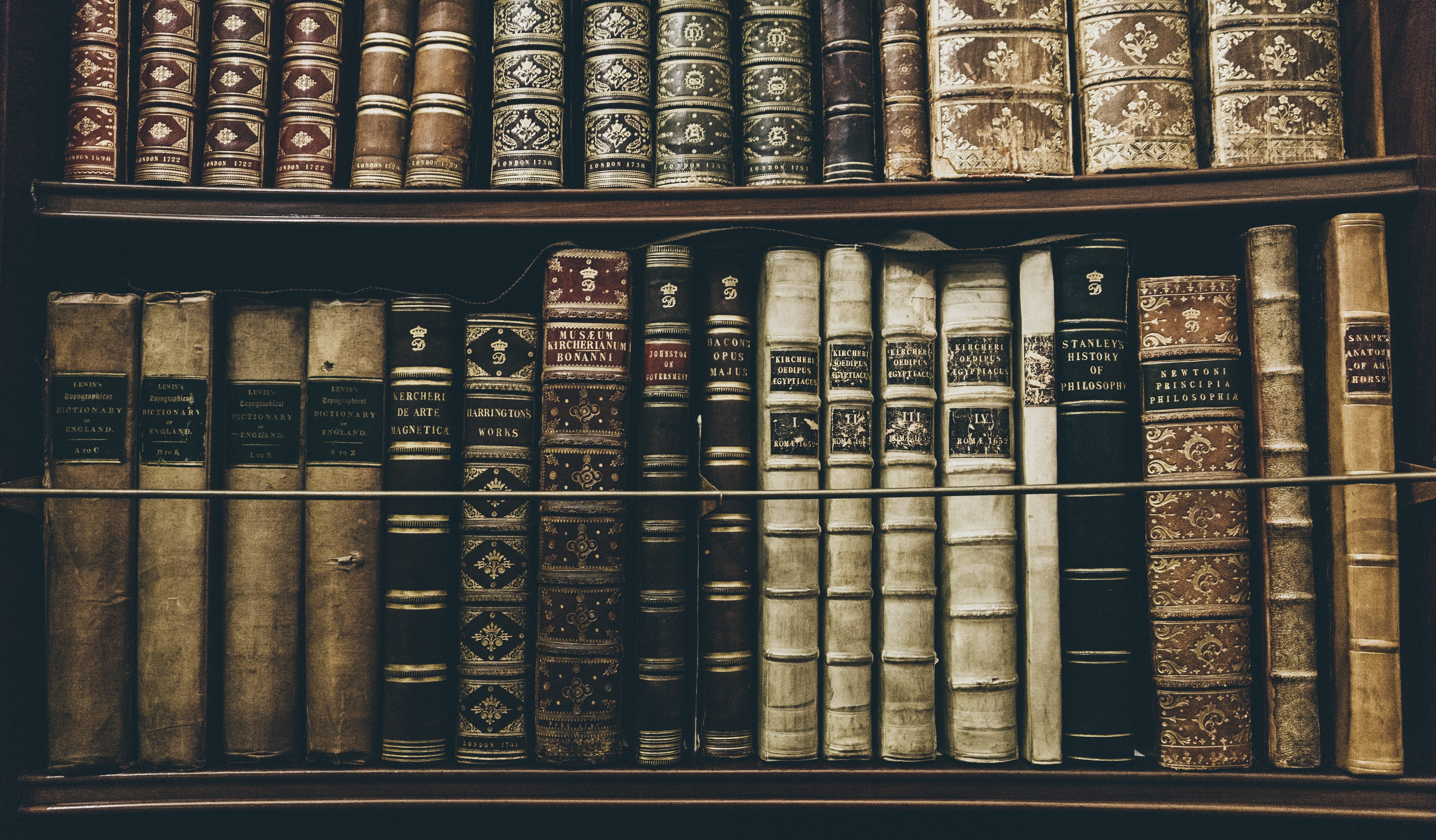 a bookshelf full of books