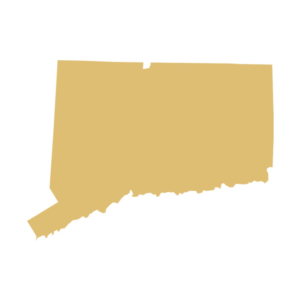 Golden Map Outline of Connecticut
