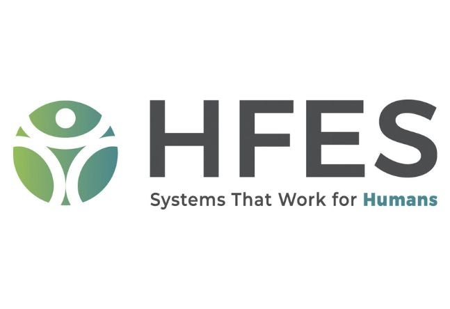 Human Factors and Ergonomics Society (HFES) Logo with the tagline of Systems That Work for Humans