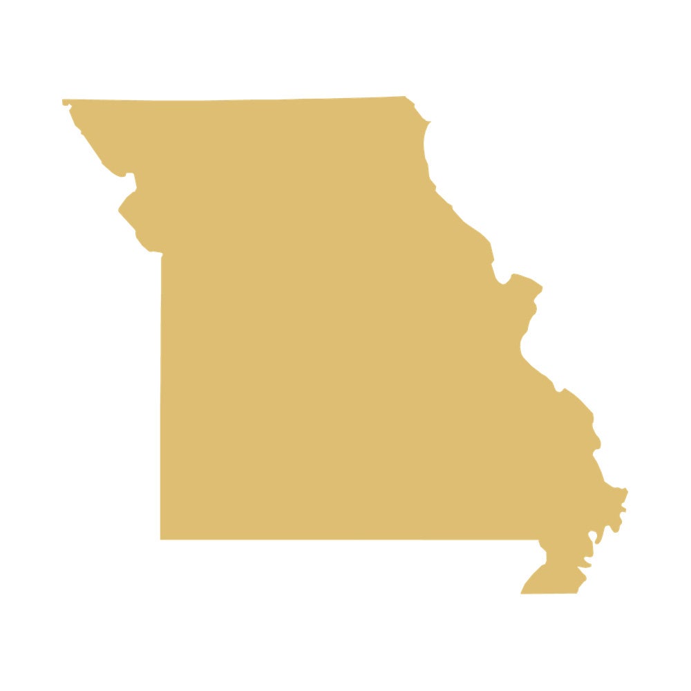 Golden Map Outline of Missouri