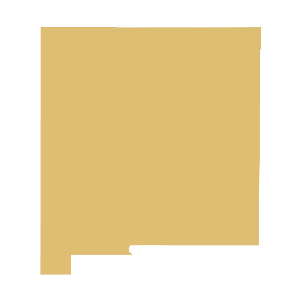 Golden Map Outline of New Mexico
