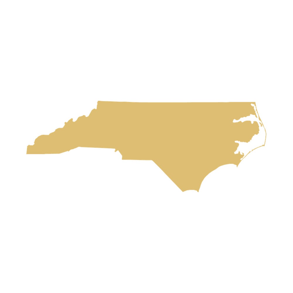 Golden Map Outline of North_Carolina