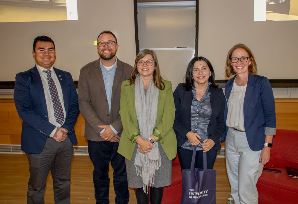 Emmanuel Michaca, Manager of Partnerships and Strategic Internationalization, with Adam Moore, Kristen Johnson, Olga Fert, and Danielle Dennis.
