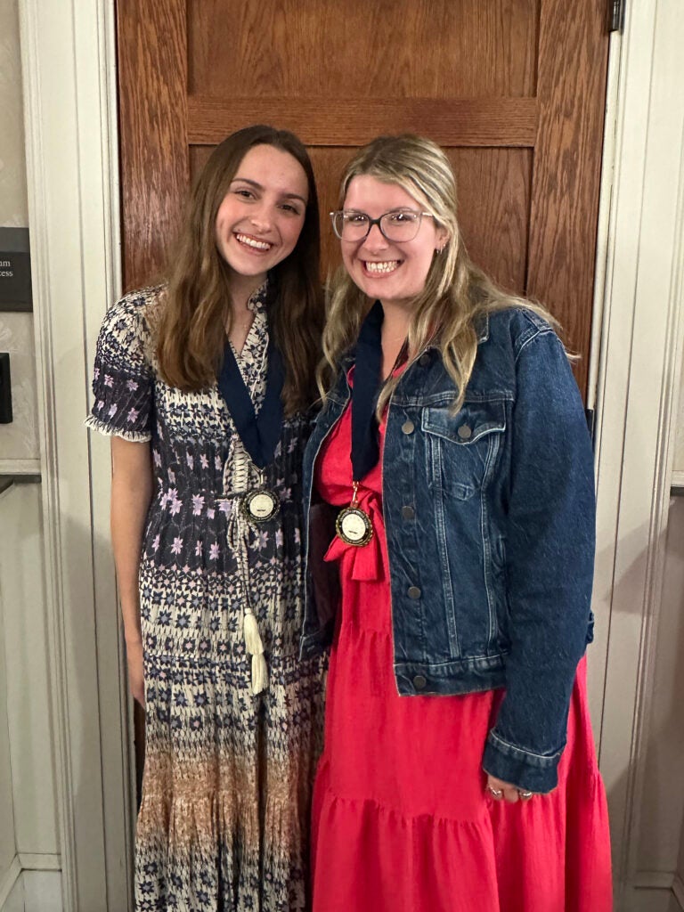 Flynn and Corcoran at the annual URI Feinstein College of Education Medallion Ceremony in 2025.