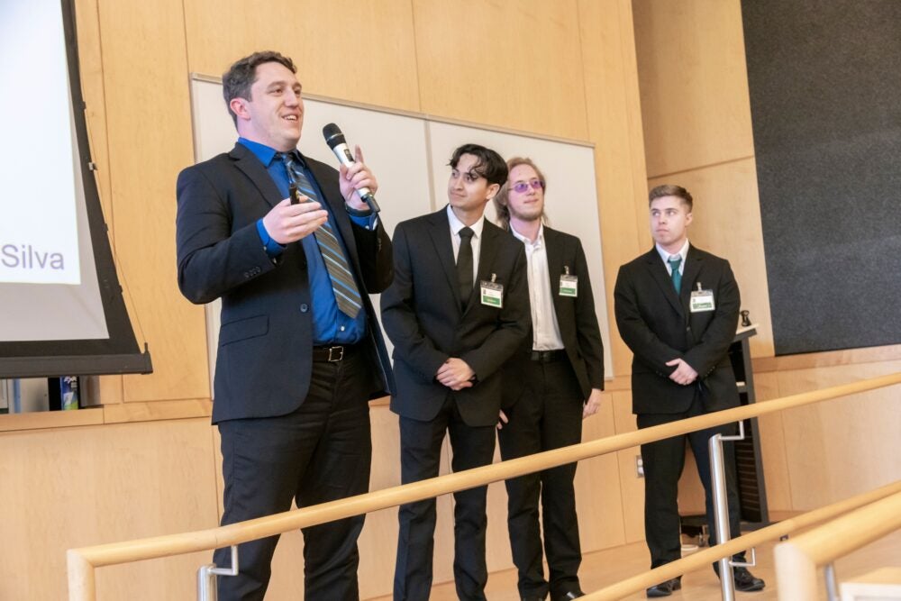 Students demonstrating their capstone projects