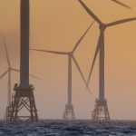 Block Island Wind Farm at dawn