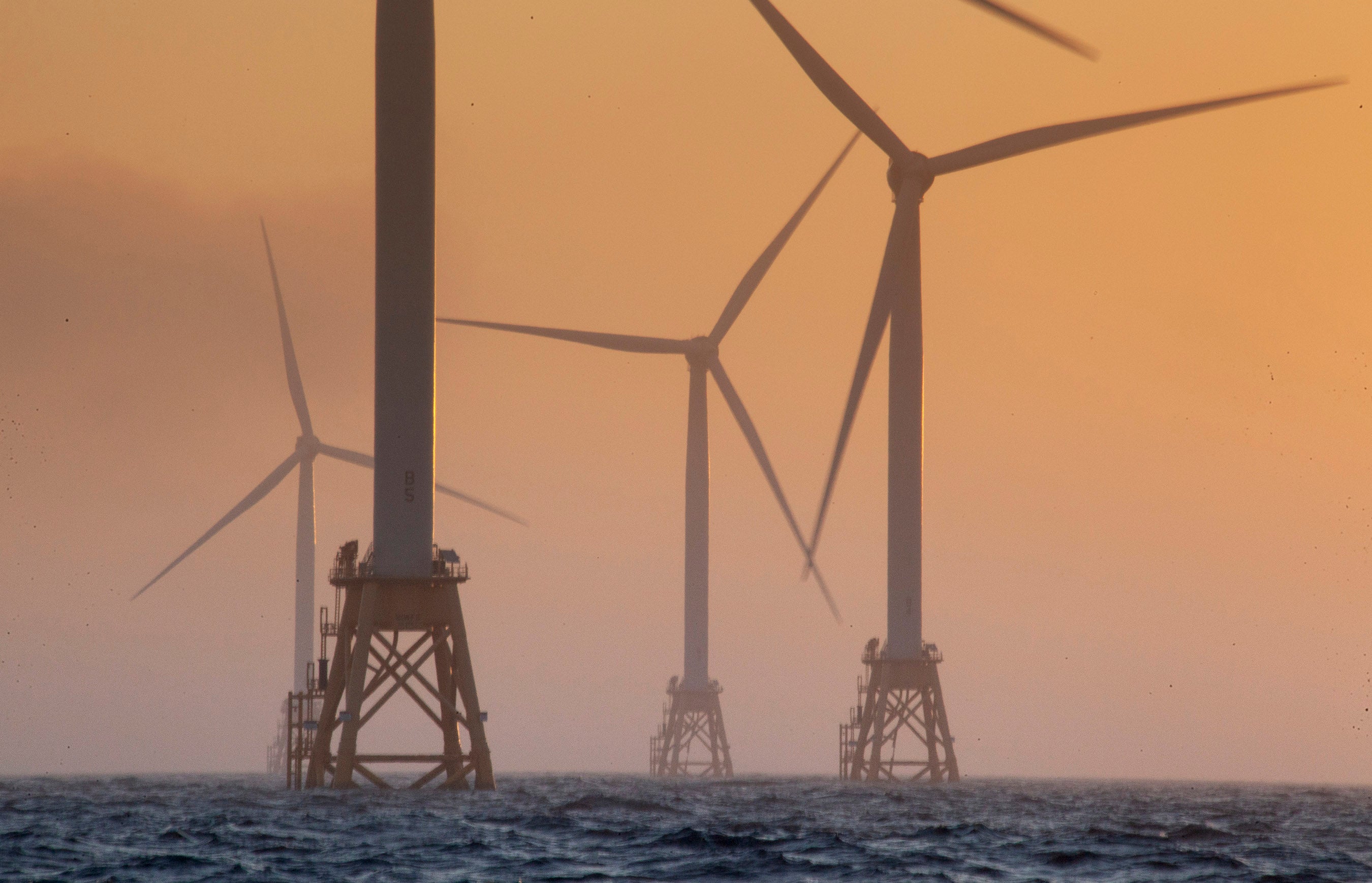 Block Island Wind Farm at dawn