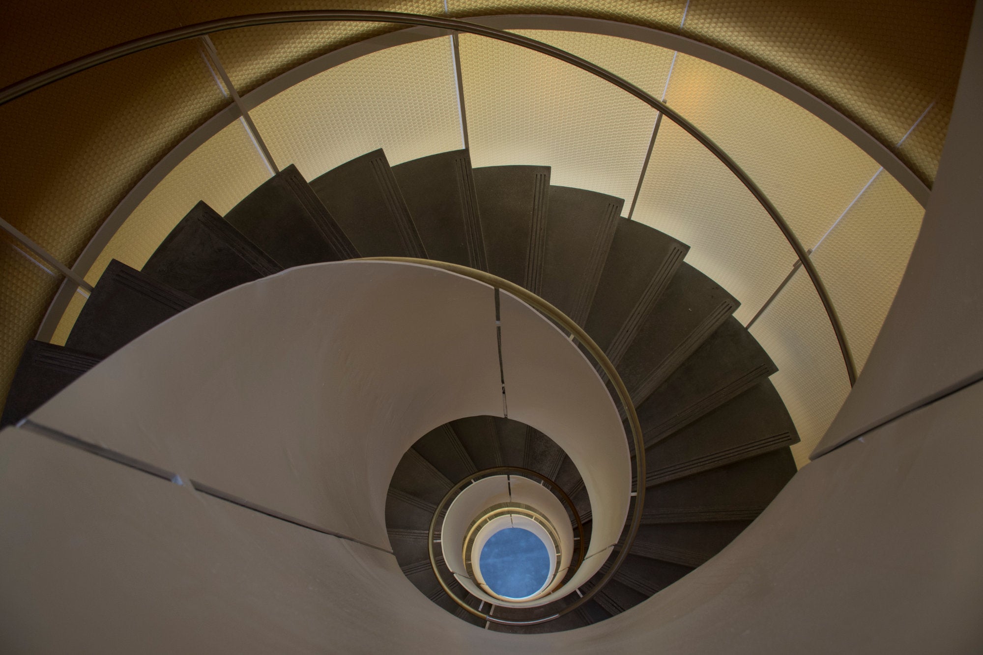 A view of the spiral staircase.