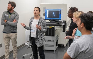 Irene Andreu with equipment