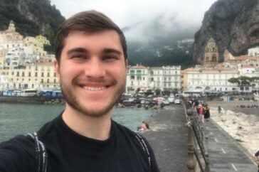 Ian McElroy traveling in Europe during his year abroad