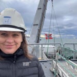 Van Uffelen aboard a research vessel in the arctic