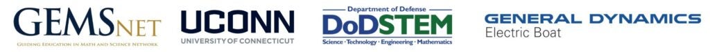 GEMS-Net, UConn, DoDSTEM, and General Dynamics Electric Boat logos
