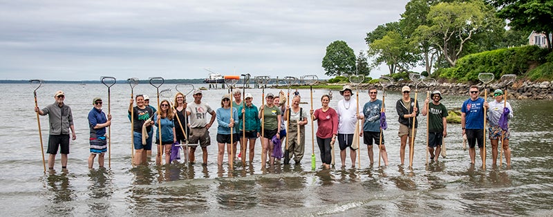 clamrakers group at beach
