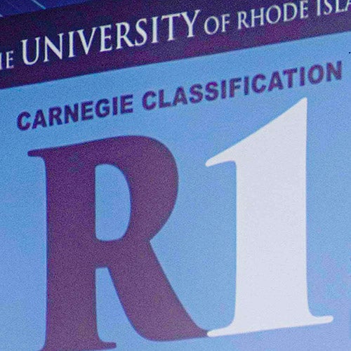 Close up of “R1” graphic