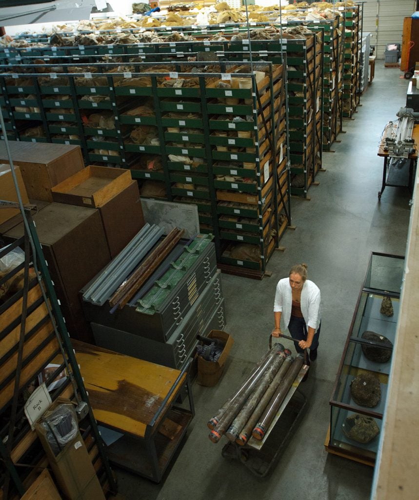 Storage of rock and core samples at the MGSL. Photo by Alex DeCiccio.