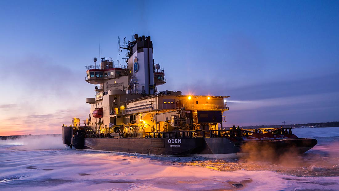 Swedish Icebreaker Oden at sea