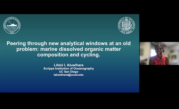 Screen Grab of Dr. Aluwihare's presentation