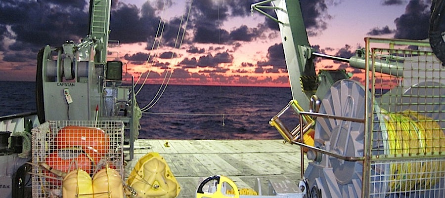 View of sunset in the North Pacific from aboard a ship engaged in the EXPORTS expedition.