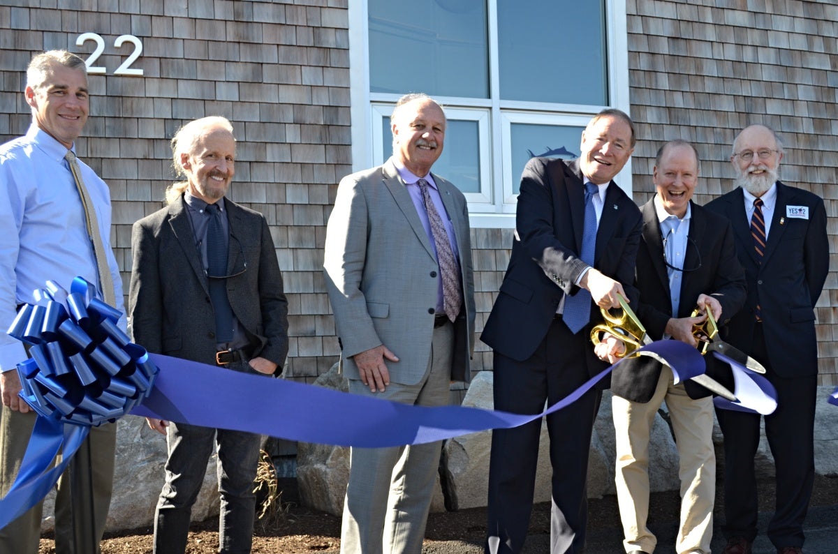 Photo of the September 27 ribbon-cutting ceremony at the URI Narragansett Bay Campus.