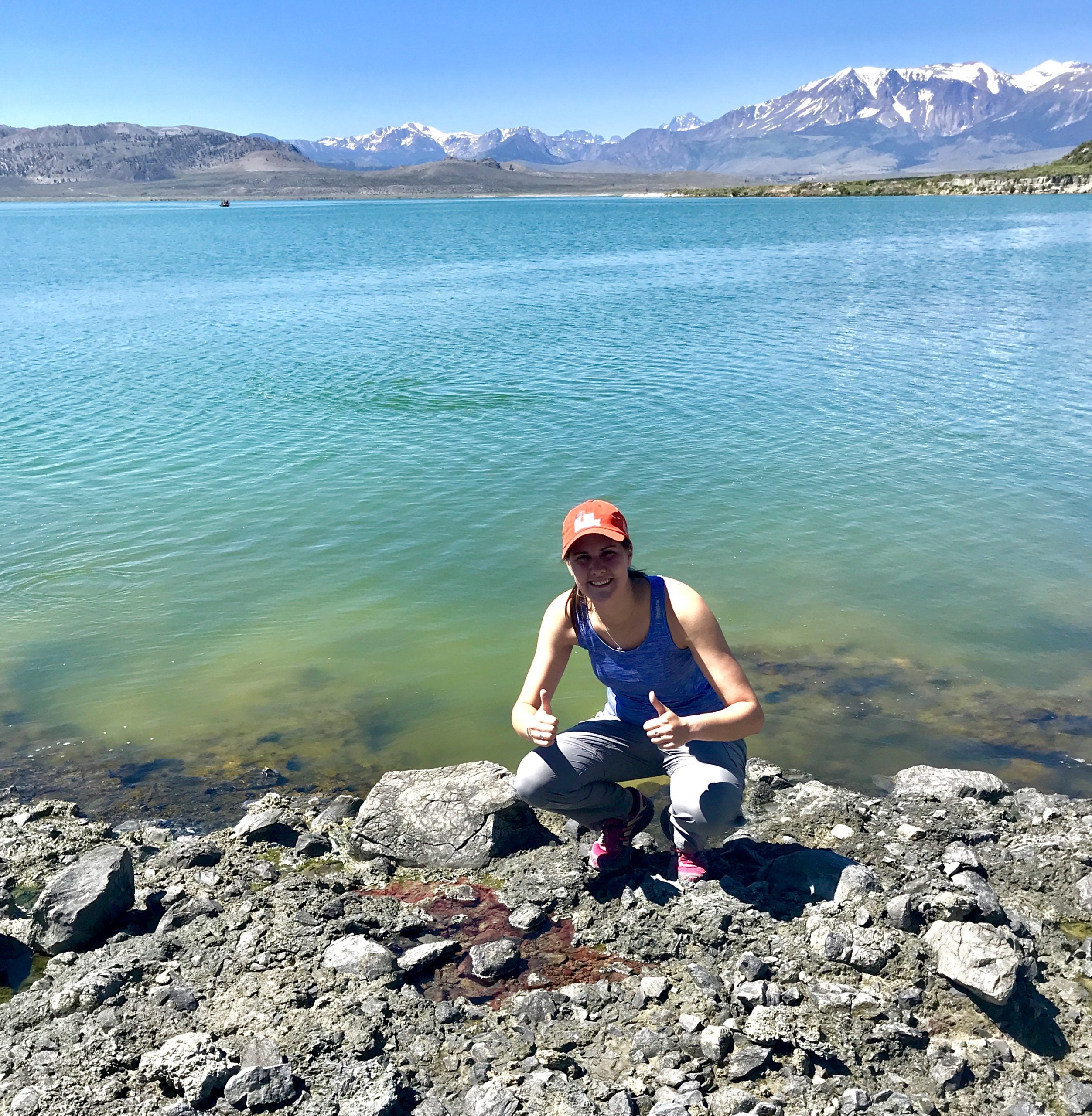 Victoria Fulfer sampling in Mono Lake