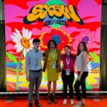 Three students and the Director of the Harrington School attended SXSW EDU this spring. Pictured left to right: Jack Benevides, Dr. Ammina Kothari, Alexa Potamianos, and Gillian Jordan.