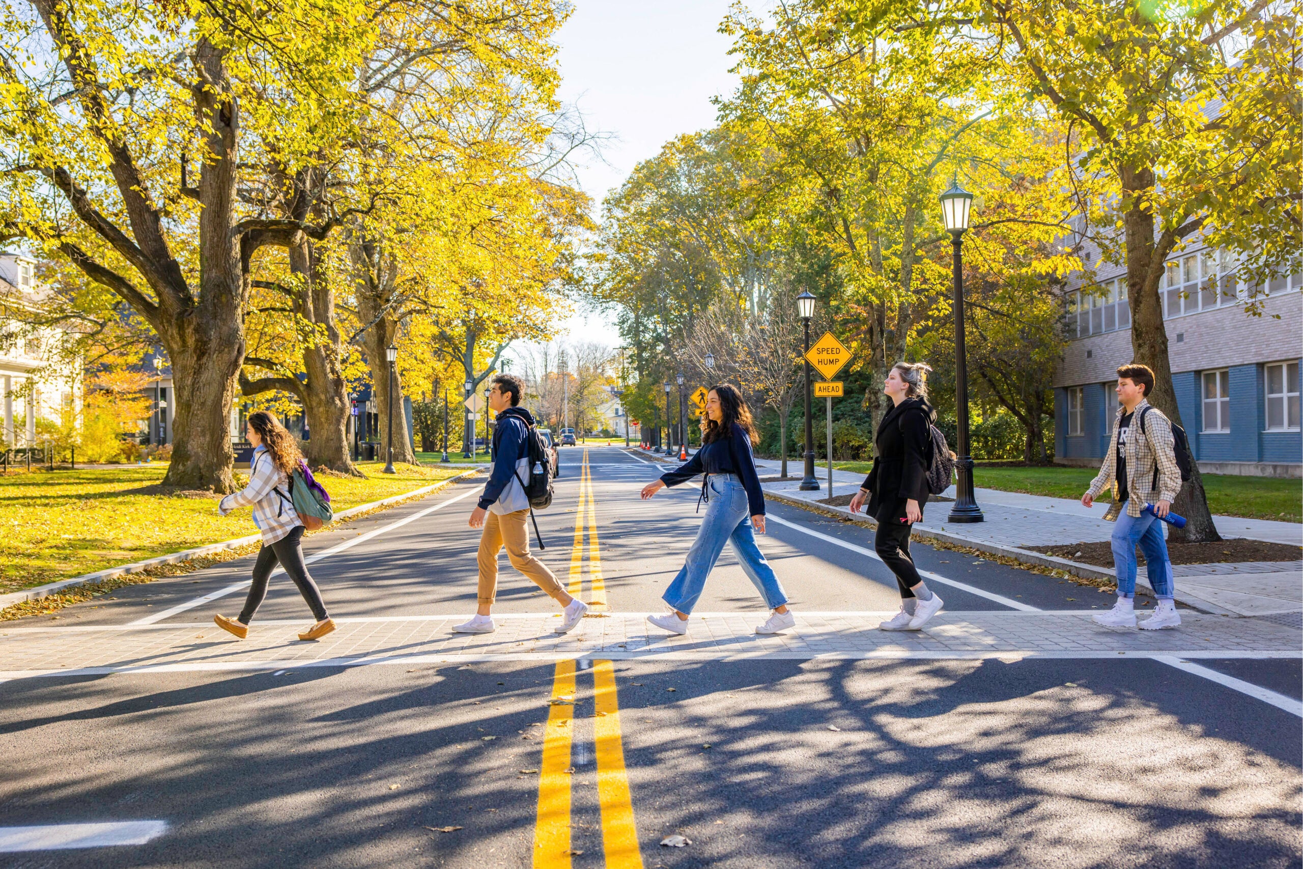 Students walking on campus - admissions